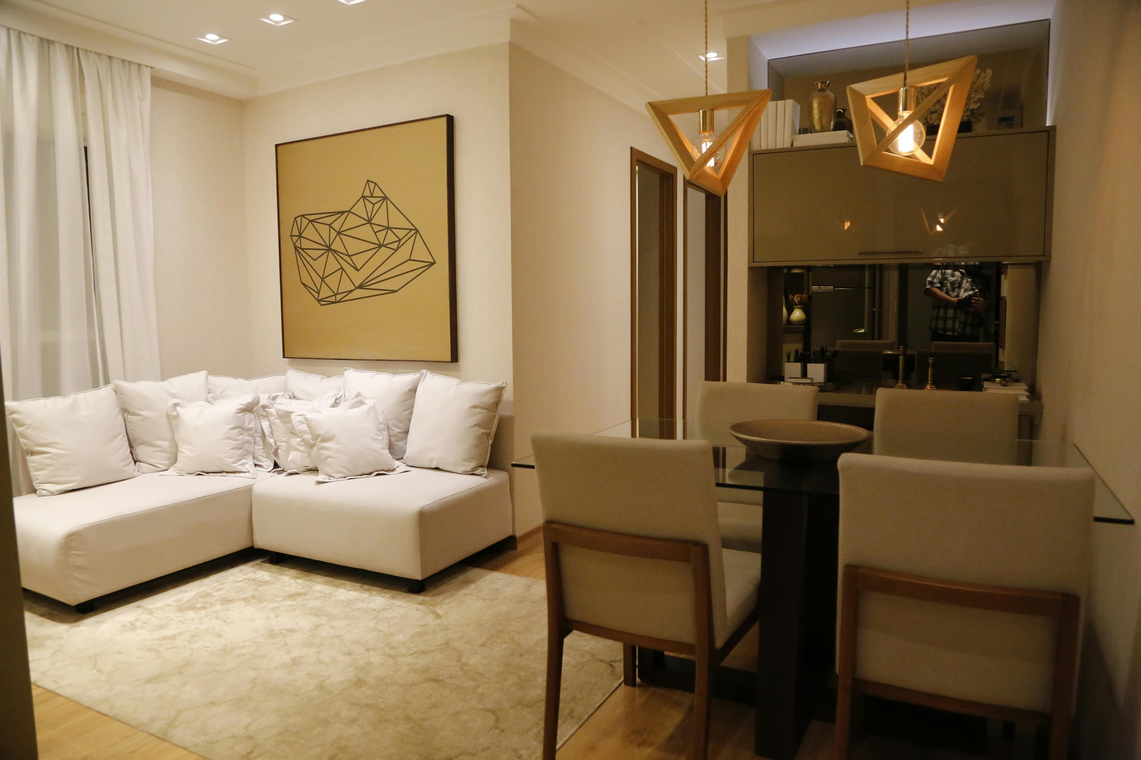 Penthouse great room with skyline views and bespoke seating