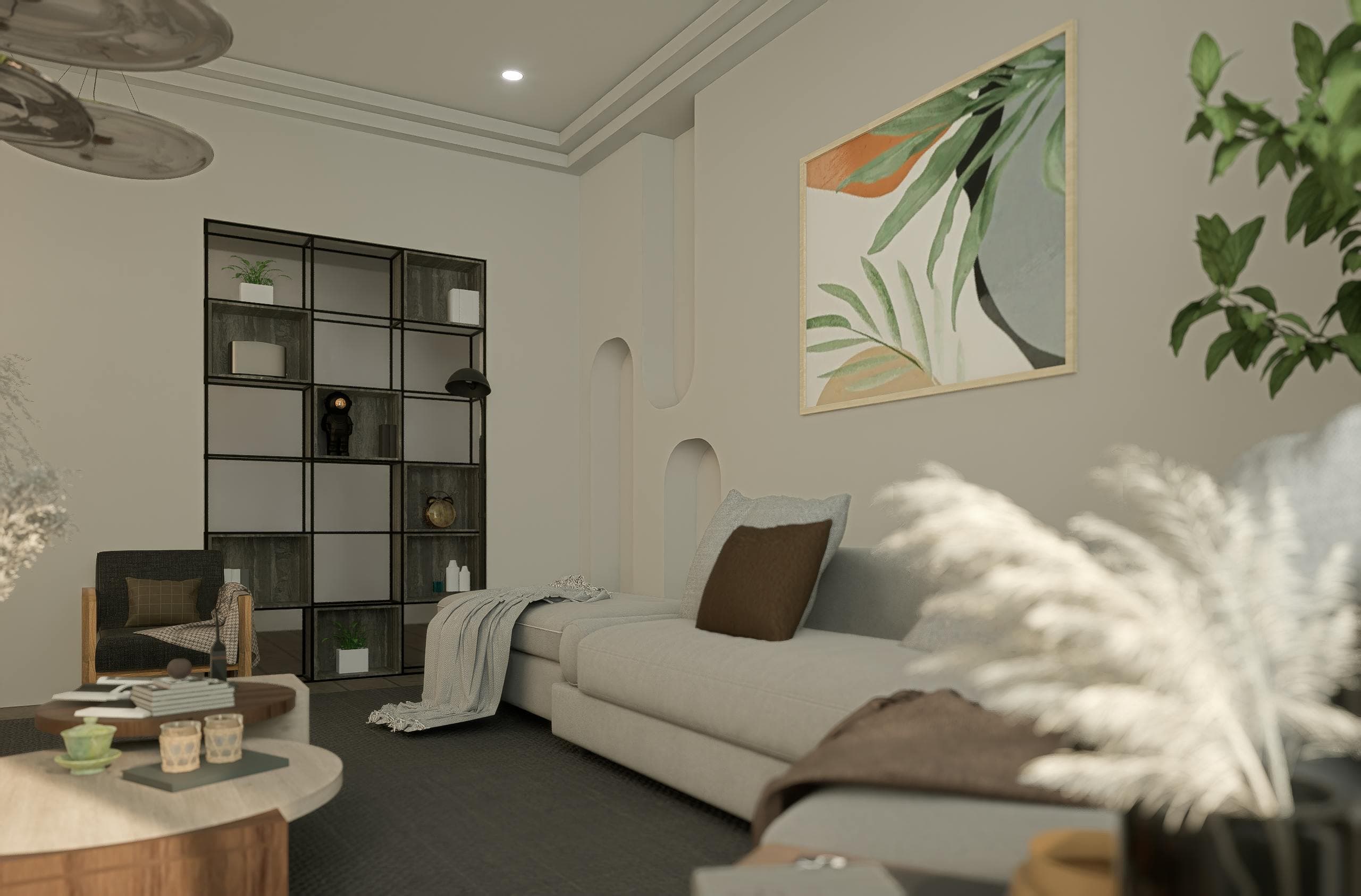 Glass block facade reflecting the river at dusk